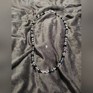 Elegant Black and Silver Beaded Necklace